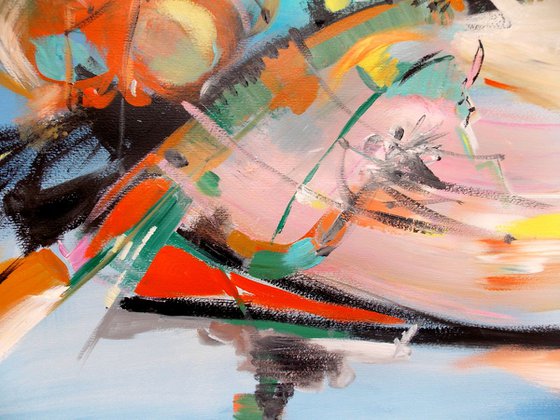 Imagine... large abstract on heavy acrylic paper 70 x 100 cm.