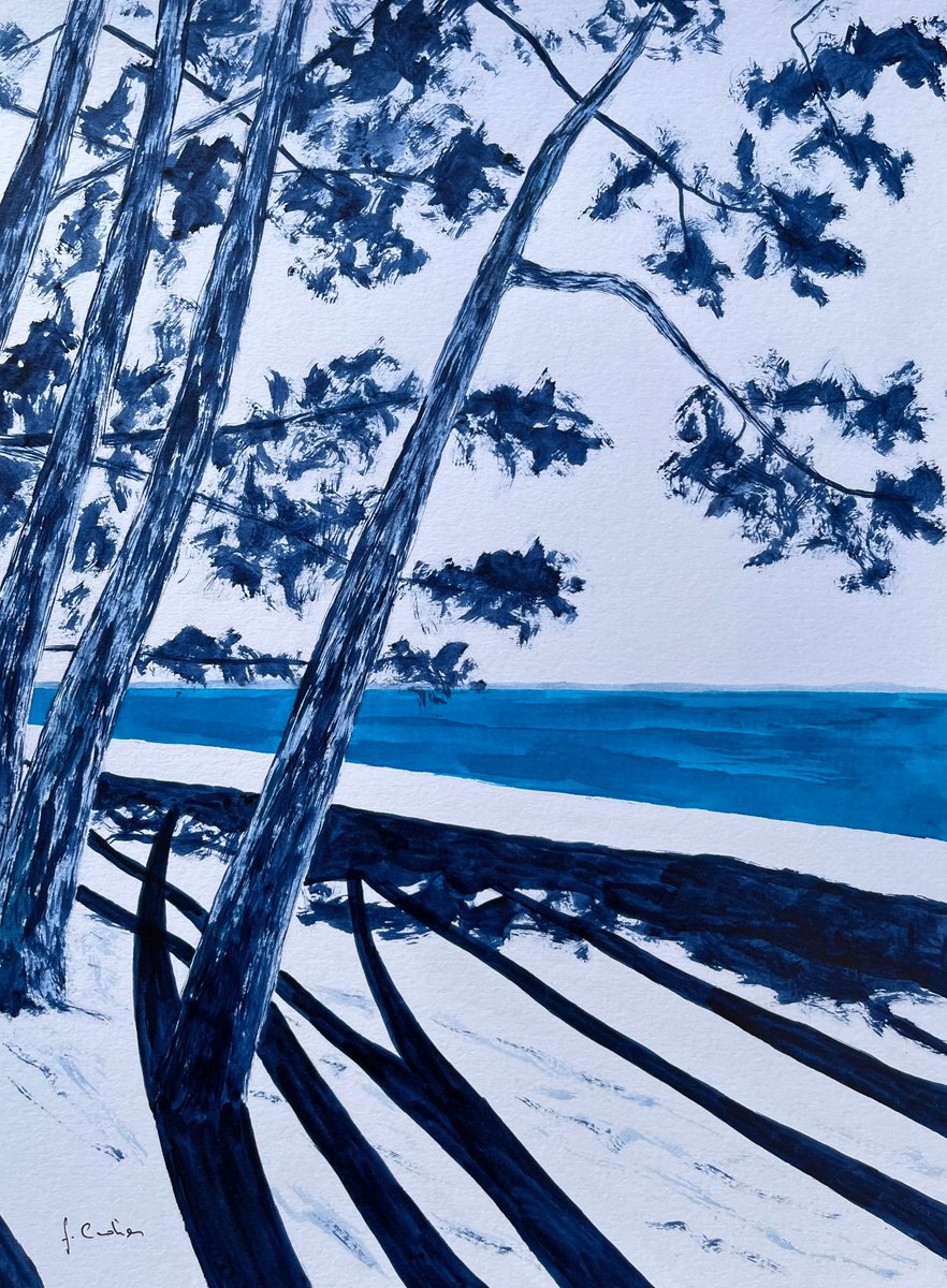 Landscape Painting By Cadiou Frederic, 13 X 17, 18:35 Cap Coz, Original Artwork