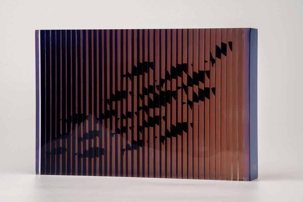 Abstract Sculpture By George Tilelis, 12 X 8, Hidden Fishes, Original Artwork