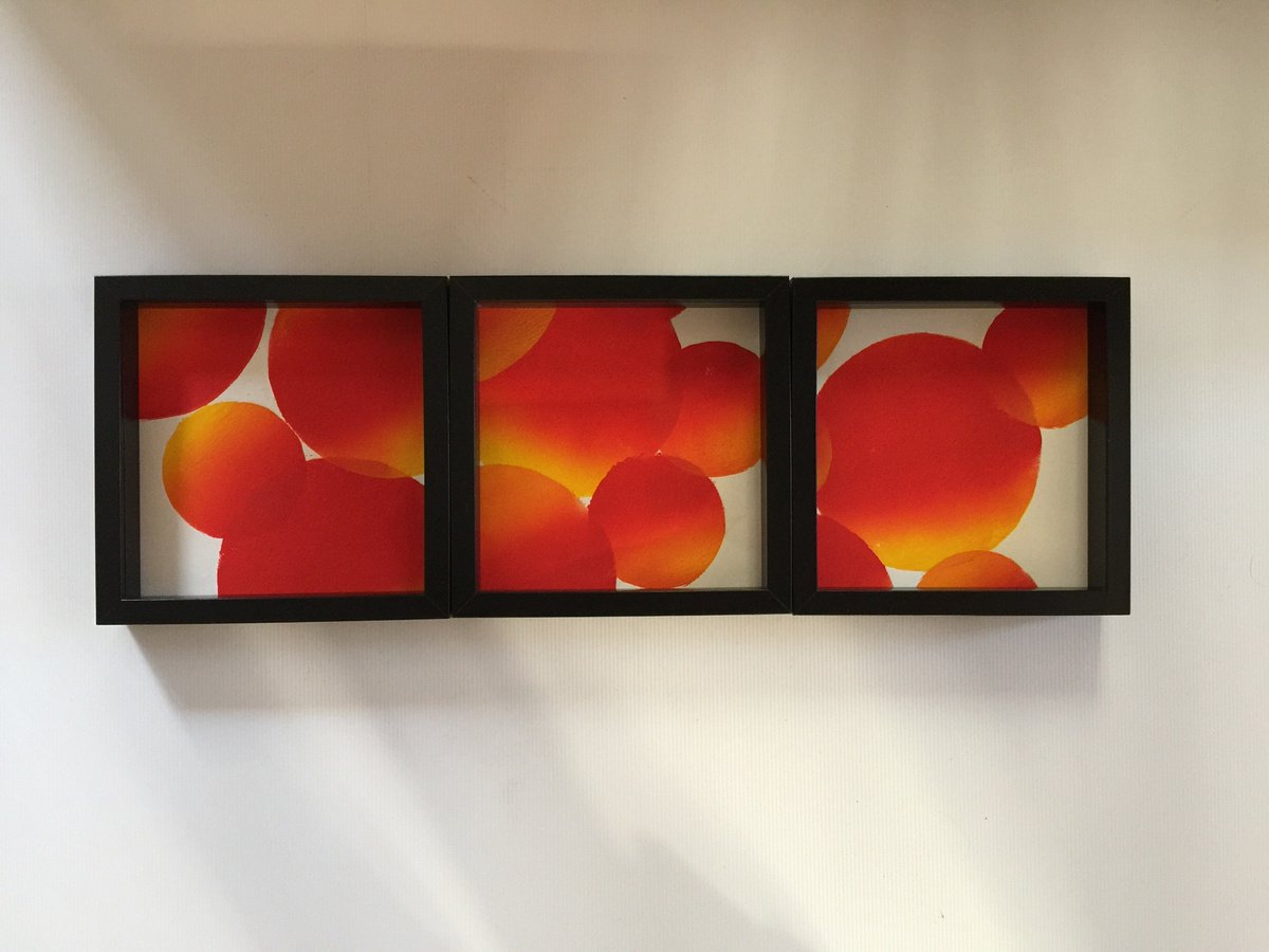 Abstract Acrylic Painting By Irene Gartner, 30 X 10, Balloons, Original Artwork