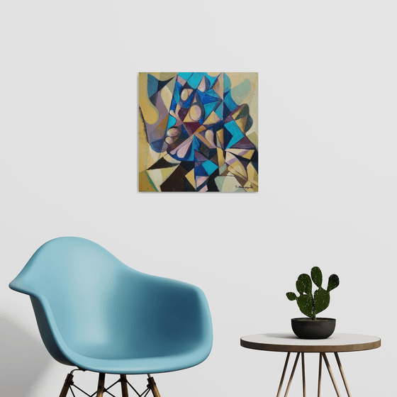 Mirror  (50x50cm,  oil painting, ready to hang)