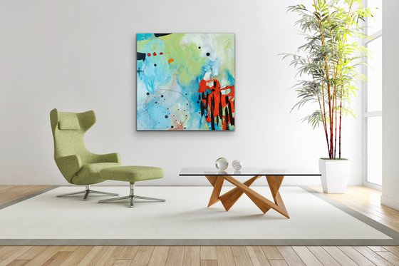 Entends-tu le carillon? - Original bold abstract on canvas - Ready to hang