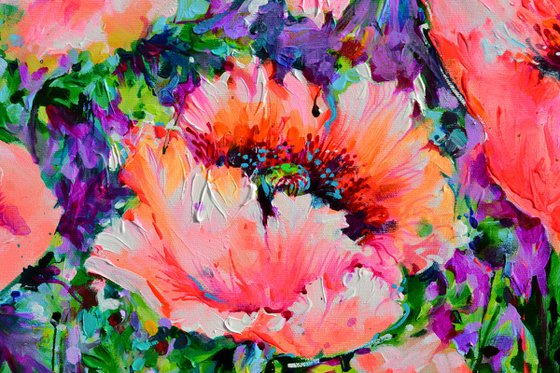 Oriental Poppies - Concert in Pink and Orange