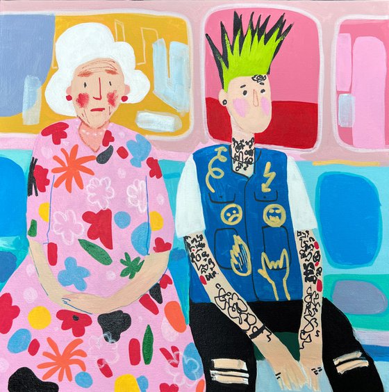 Punk and Grandma Subway Scene
