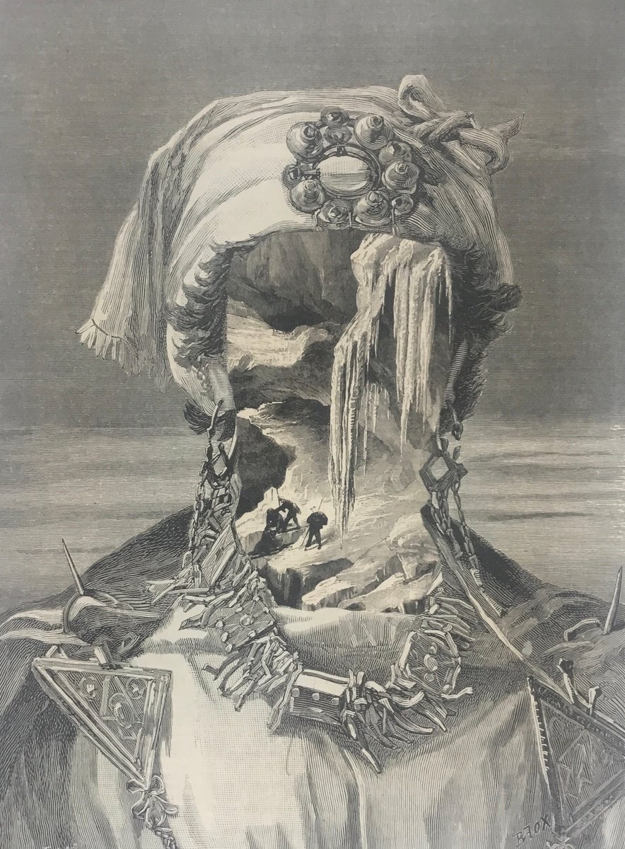 Surrealistic Portrait Collage By Tudor Evans, 7 X 9", On The Ice, Original Artwork