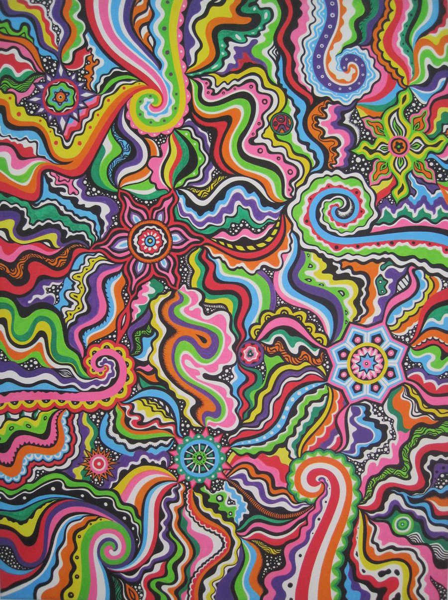 Psychedelic Space Acrylic Painting By Jodie Smallwood 