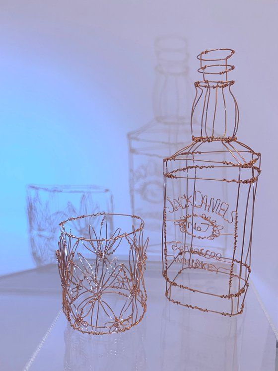 Jack Daniels Wire Sculpture