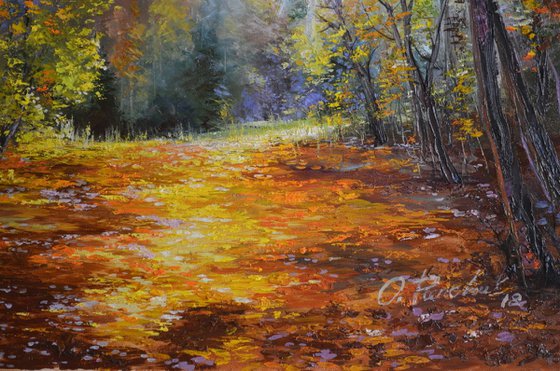 ORIGINAL OIL PAINTING "GOLDEN AUTUMN"