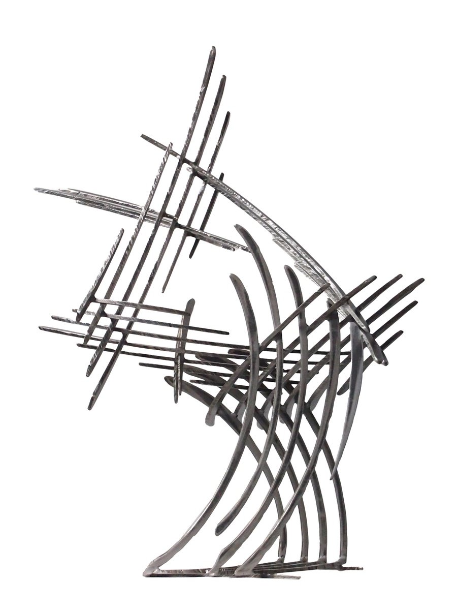 Abstract Sculpture By Stevlin Yovchev, 20 X 26", "Expression", Original Artwork