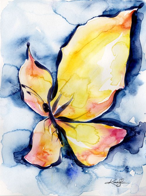 Butterfly Fantasy No. 3 - Abstract Butterfly Watercolor Painting by Kathy Morton Stanion