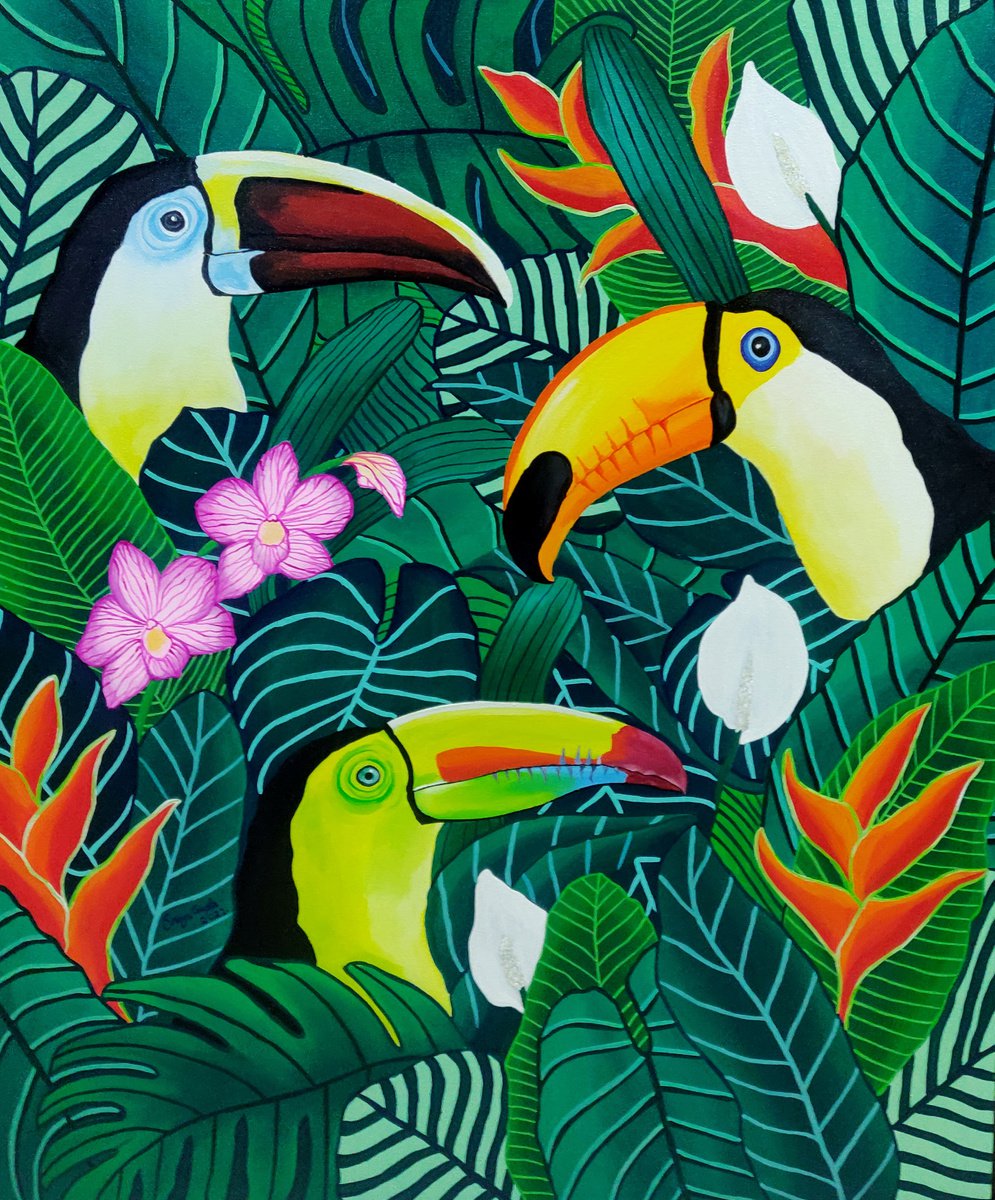 Tropical Bliss By Sreya Gupta, 30 X 36, Artwork For Sale On Artfinder