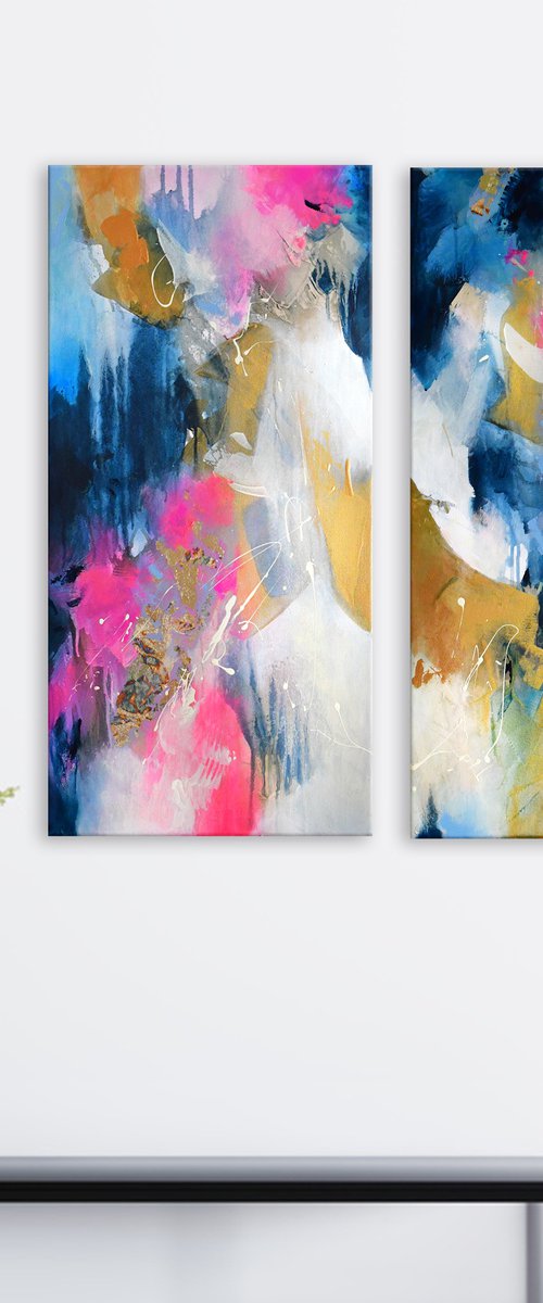 Cascades (Diptych) by Kirsten Handelmann