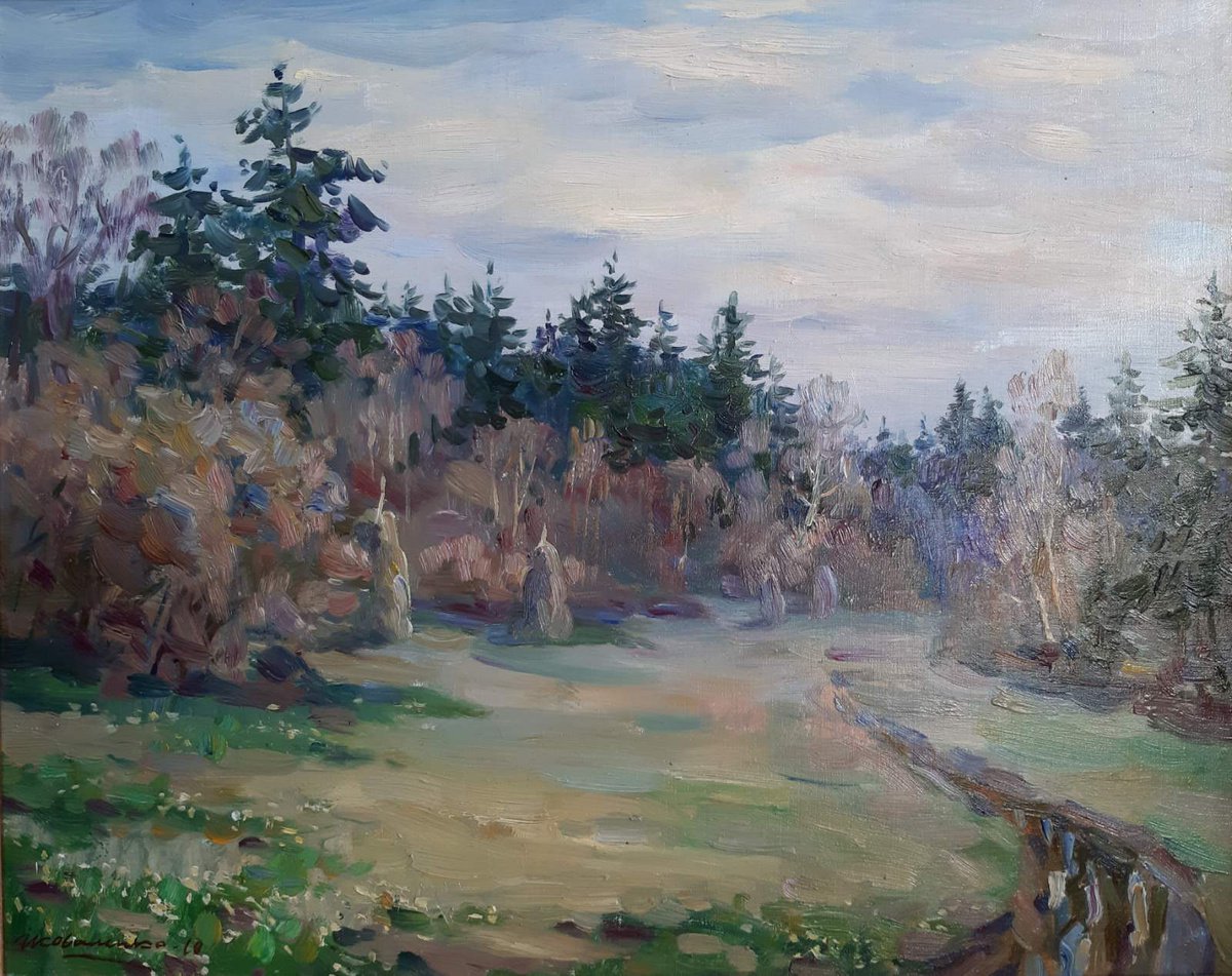 Impressionistic Landscape Oil Painting By Ivan Kovalenko, 20 X 16, After The Rain, Original Artwork