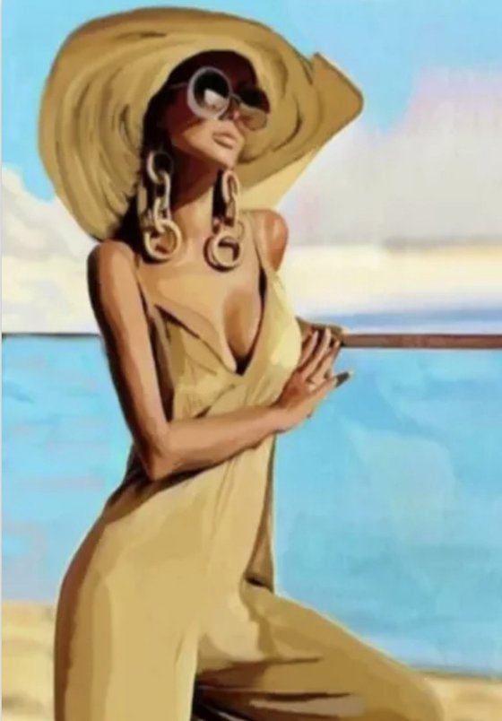 Elegant woman with a hat