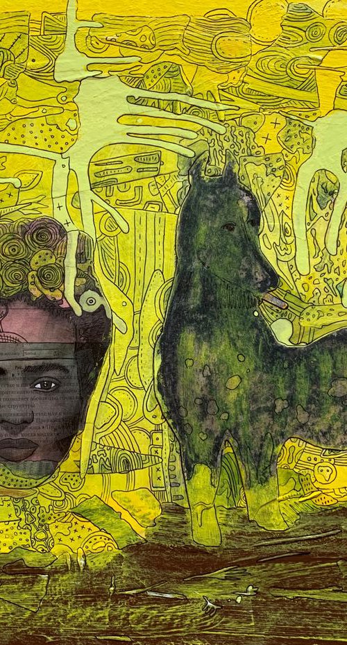 Frida Kahlo and horse by Pavel Kuragin