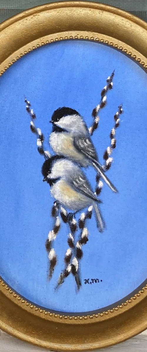 CHICKADEES # 71 by K. McDermott by Kathleen McDermott