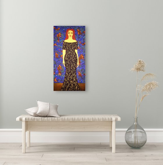 Woman with Golden Koi