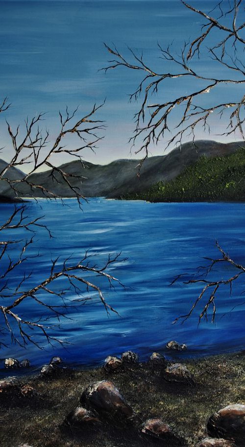 Morning Glory on the Lakes  71cm x 92cm by Hazel Thomson