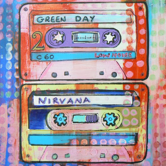 Indie Rock Tapes  (cassette tape, retro music, music)