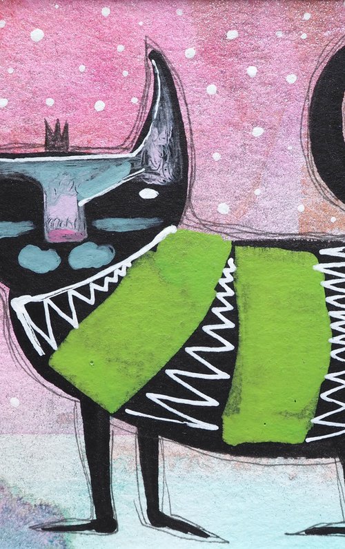Baby it's cold outside - funny cat art by Sara Rodighiero