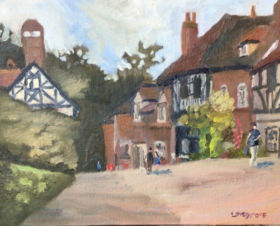 Traditional Chilham village, an oil painting