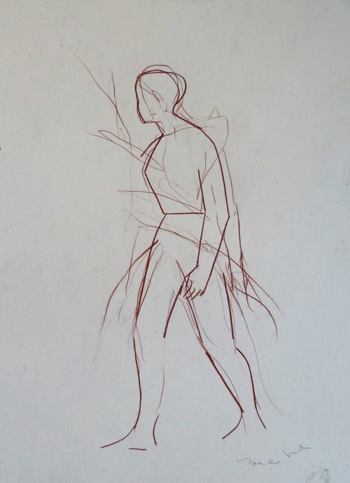 Large Figure Sketch 5, 59x42 cm by Frederic Belaubre