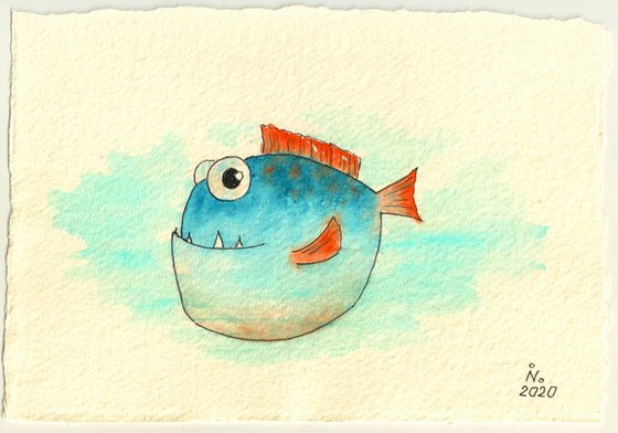 Happy blue fish