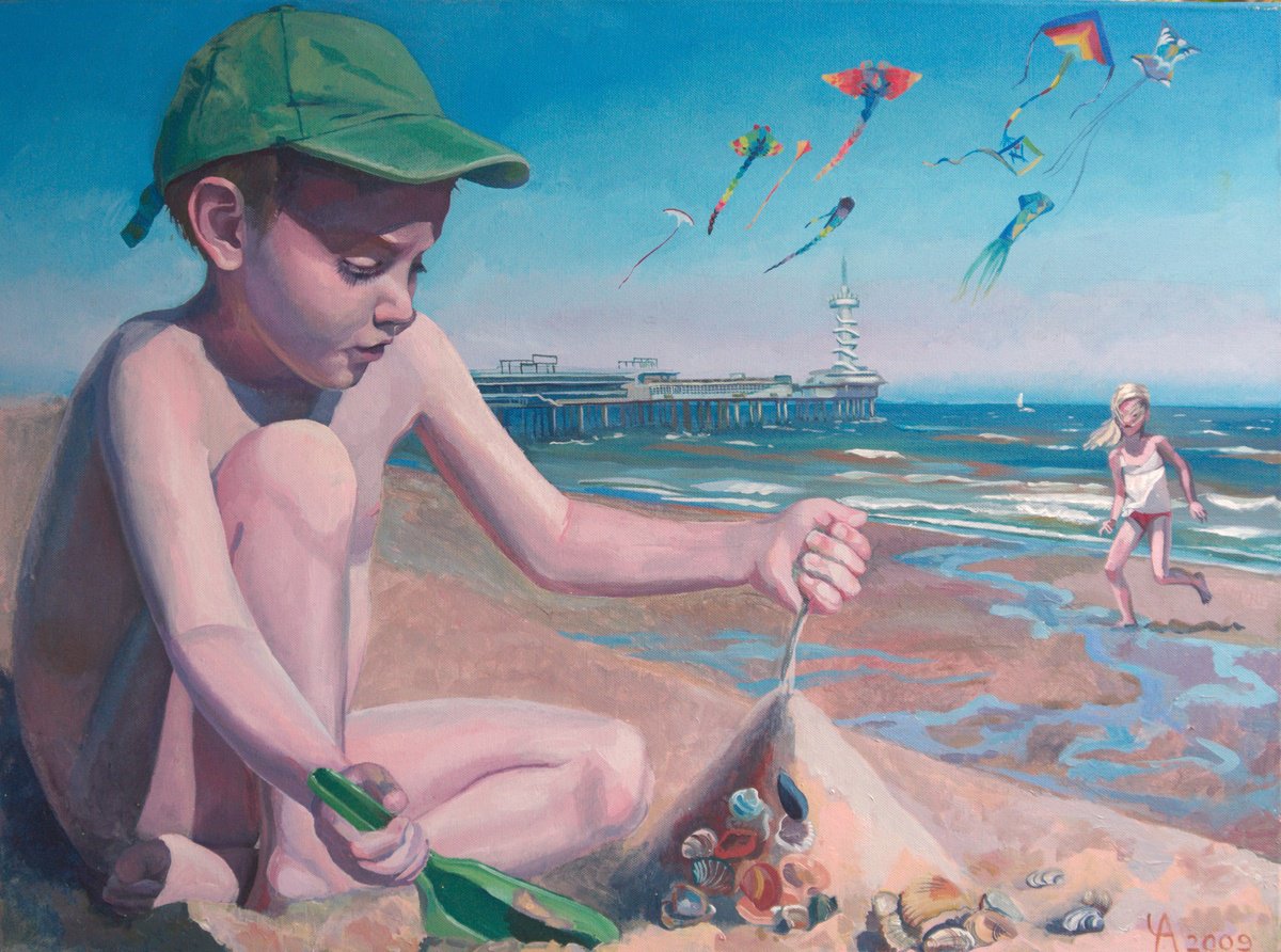 Acrylic Painting , Kites By Anastasia Chernysheva, 31 X 24, Artwork For Sale On Artfinder