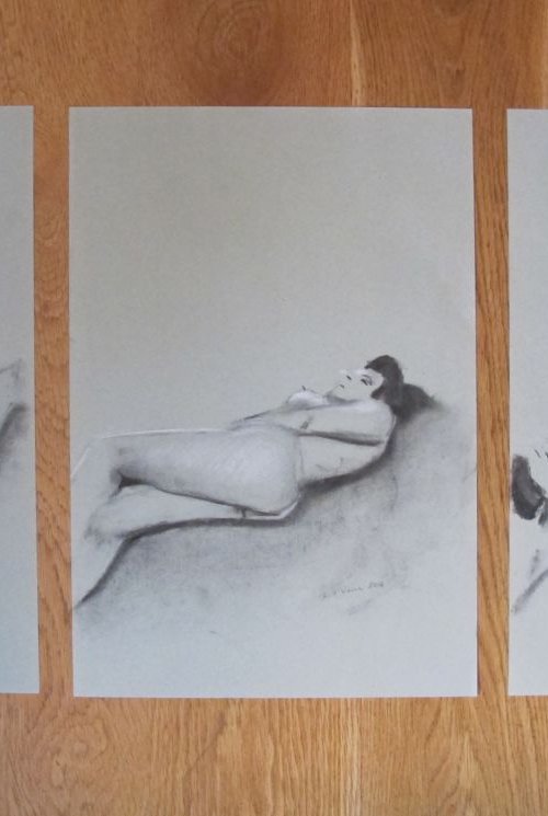 Set of Three Reclining Nudes by Catherine O’Neill