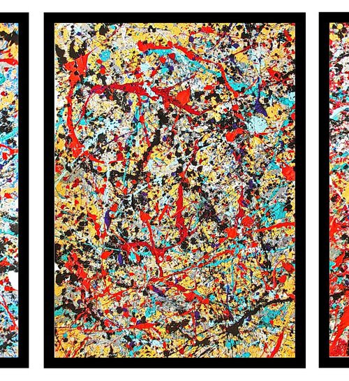 WATER-EARTH-FIRE, POLLOCK MODE, framed by Tomaž Gorjanc - Tomo