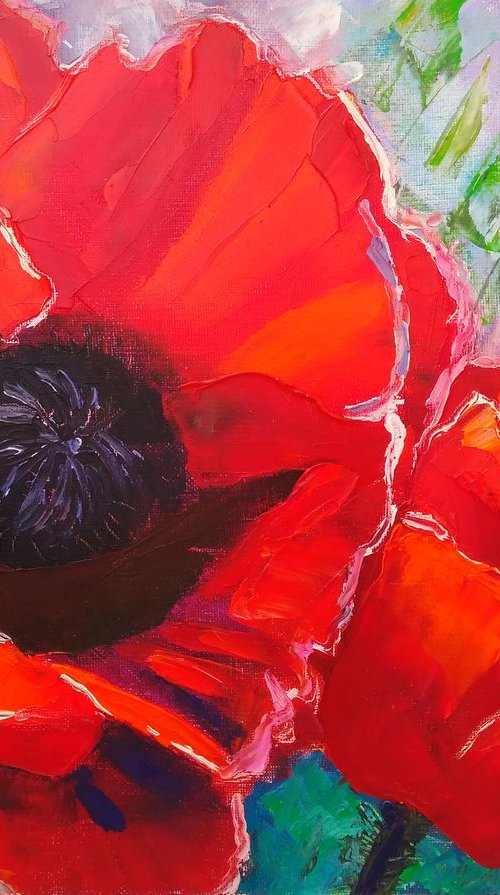 Scarlet poppies by Yulia Berseneva