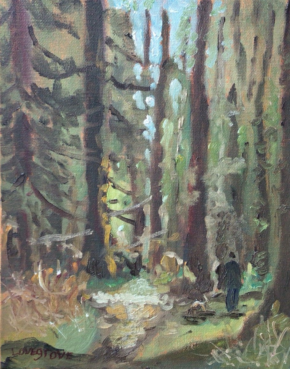 A walk in the forest painting by Julian Lovegrove Art