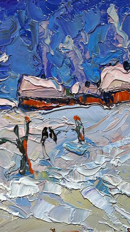 Snowy streets of the village by Kalenyuk Alex