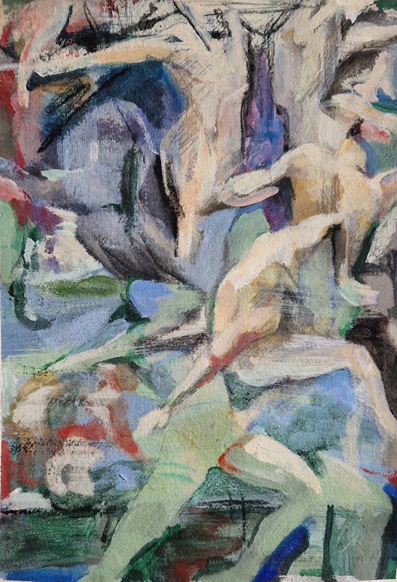 Impressionistic Portrait Watercolour By Dick Van Dijk, 12 X 17, Maybe In May, Original Artwork