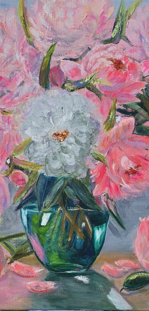 Pink Peonies by Gulshaba Abbasova