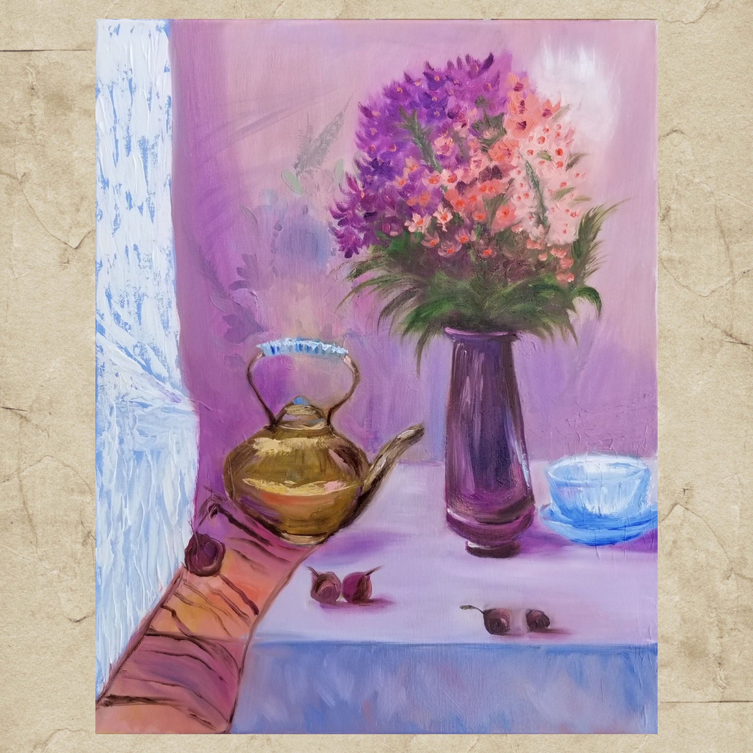 Still Life With Drapery Original Oil Painting O Artfinder