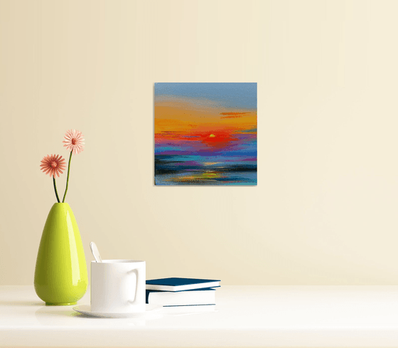 Sunset ! Small Painting!!  Ready to hang