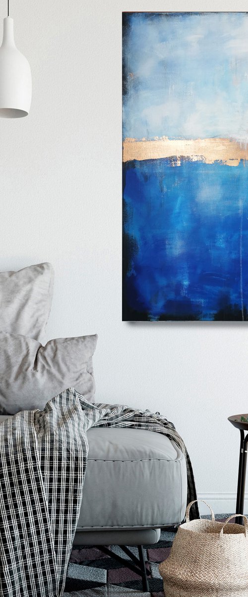 Deep Sea #6 – Bronze in Blue 80x100cm by Stefanie Rogge