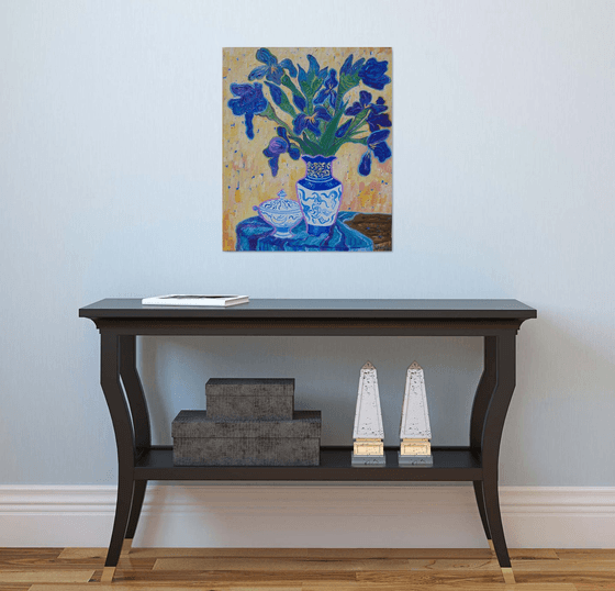 Flower Vase Irises 7 SOLD