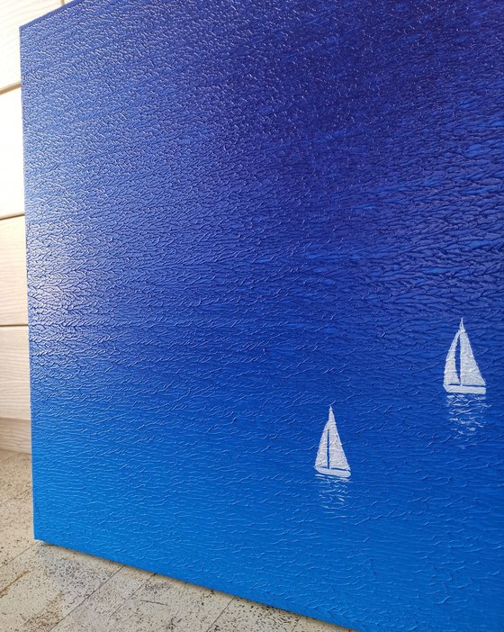 Blue ocean", n.27 - textured painting