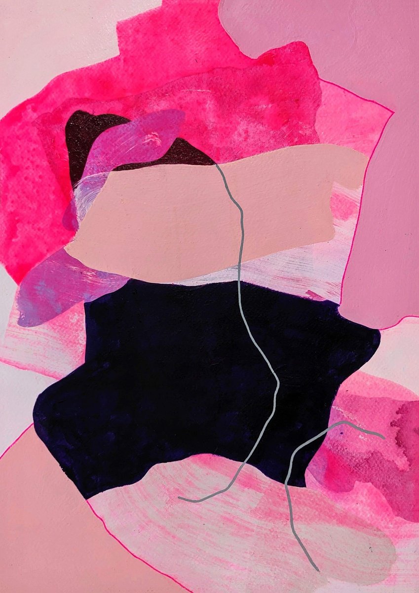 Abstract Acrylic Painting By Smit Khond, 12 X 17", Neon Radar, Original Artwork