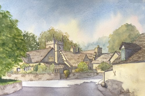 The Square Upper Slaughter, Cotswolds by JANE  DENTON