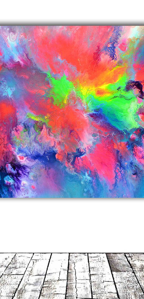 40X30'' Perfect Harmony - Large Ready to Hang Abstract Painting - XL Colourful Modern Abstract Painting, Ready to Hang by Soos Tiberiu