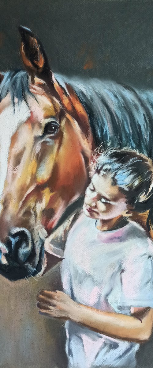Girl and horse by Magdalena Palega