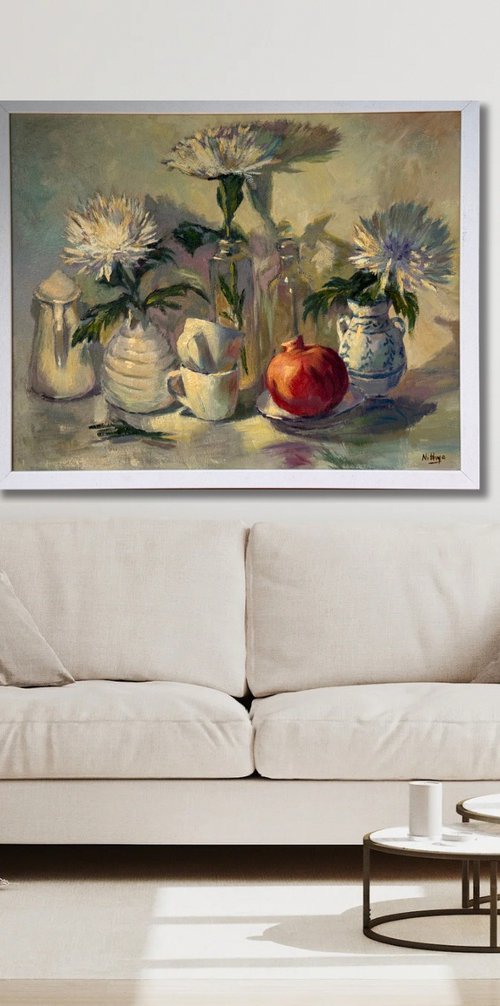 An arrangement in white by Nithya Swaminathan