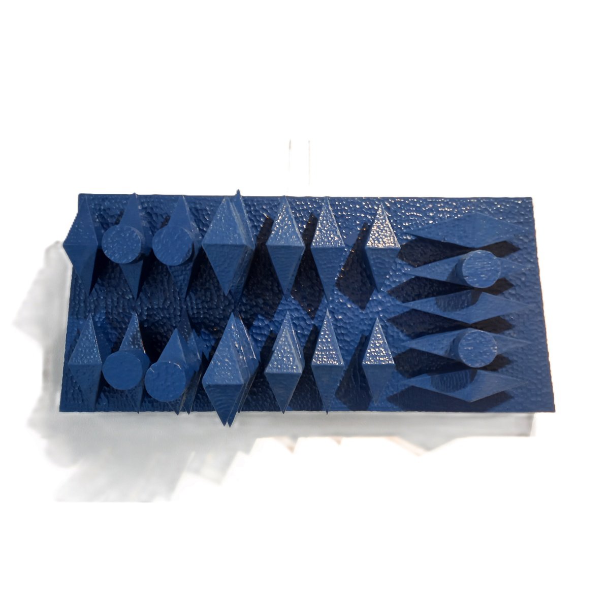 Geometric Landscape Relief By Nikola Tsvetanov, 24 X 11", "Storm In The Lake", Original Artwork