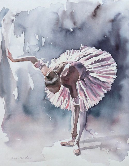 Ballerina Painting "In The Wings III" by Aimee Del Valle