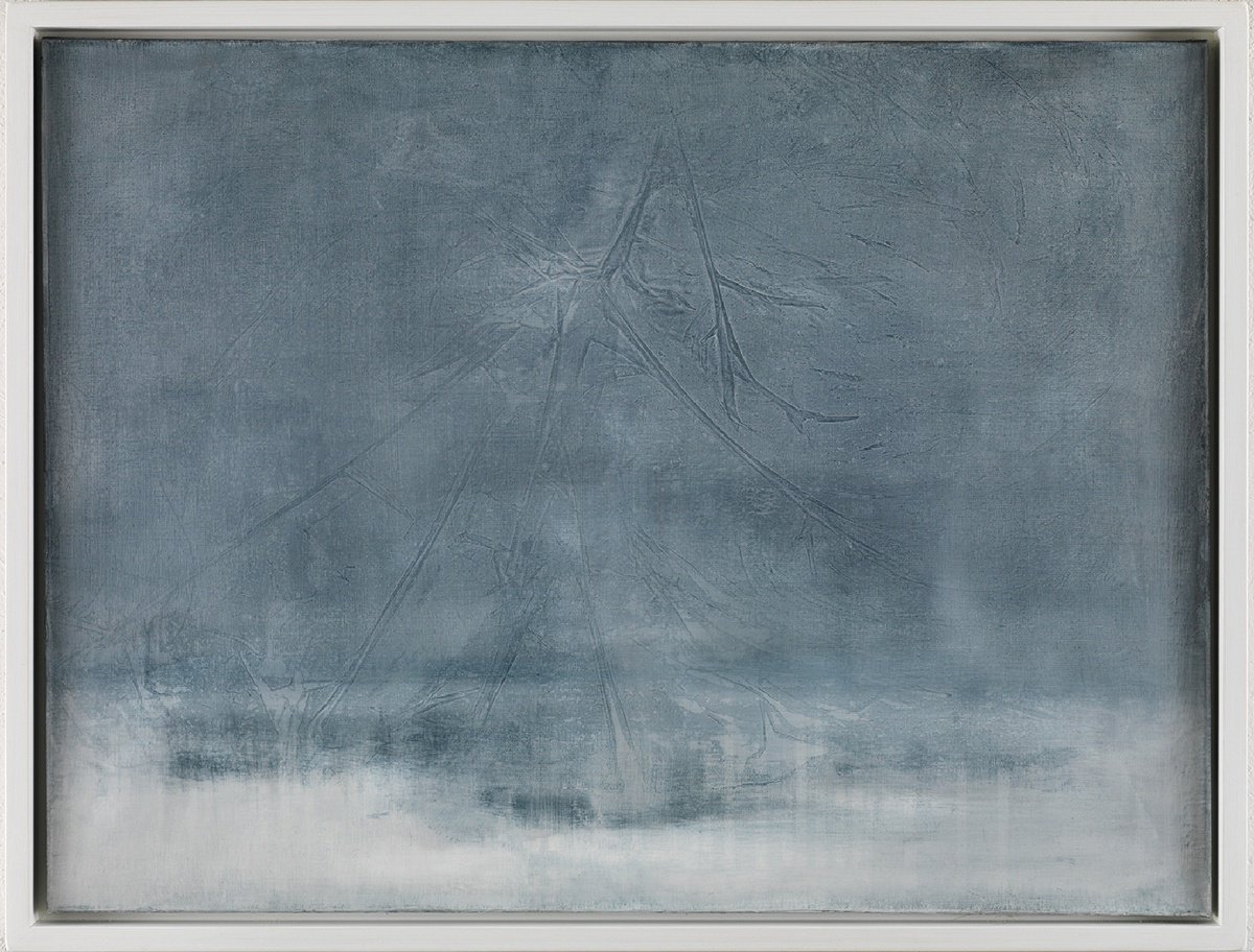 Abstract Landscape Oil Painting By Victoria Curling-Eriksson, 33 X 26", Frost, Original Artwork