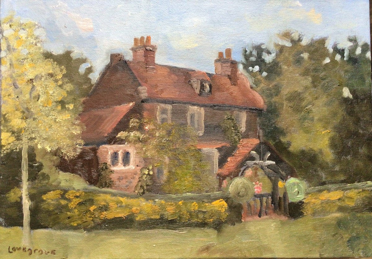 Cottage on the green. An original oil painting by Julian Lovegrove Art