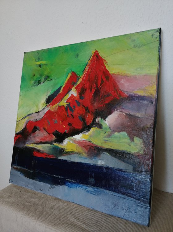 Expressionistic mountain landscape